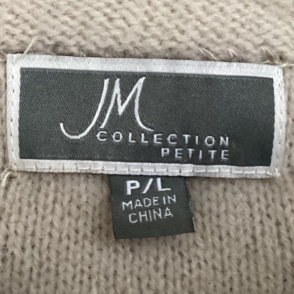 JM Collection Embellished Asymmetrical Wool Cardigan - PL - Picture 7 of 8